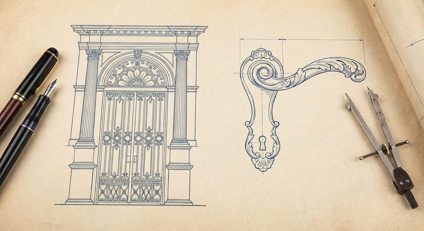 Детальные схемы элементов декора и конструктивных особенностей изделий разных эпох