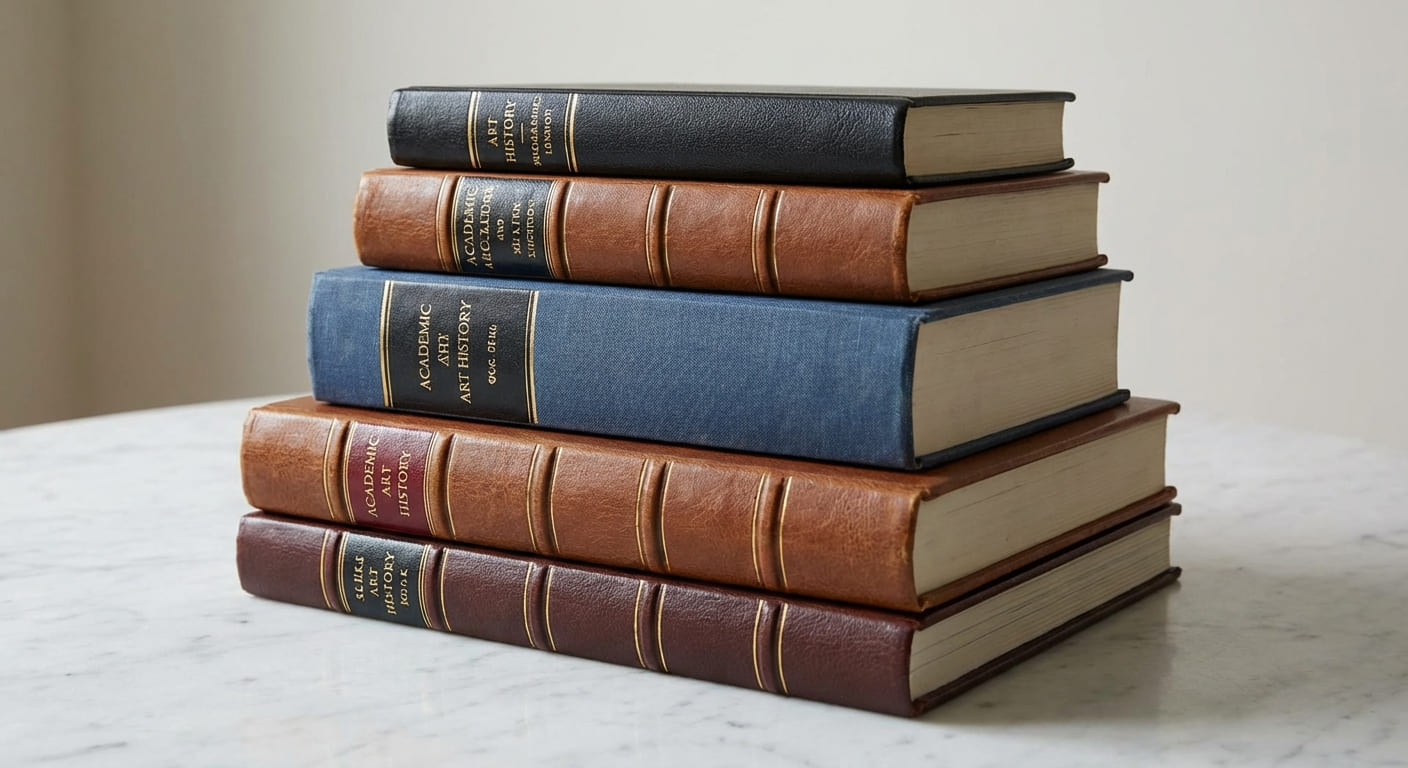 Стопка научных публикаций и справочников по истории декоративно-прикладного искусства